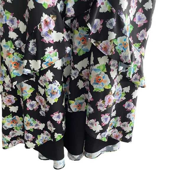 AIDAN MATTOX Strapless High Low Floral Wedding Gown Size 2 - Picture 5 of 16